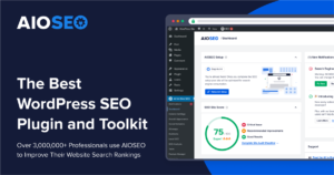 All in One SEO Pro 4.9.0 - The Ultimate AI-Powered WordPress SEO Toolkit 1 The beginner-friendly setup wizard for All in One SEO Pro configuring initial site settings.
