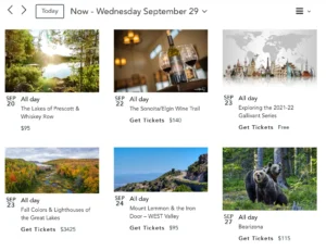 The Events Calendar Pro Photo View showcasing a calendar with large, engaging featured event images